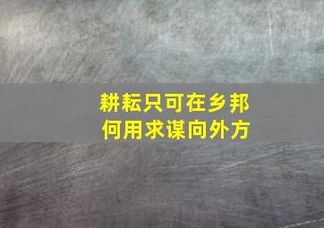 耕耘只可在乡邦 何用求谋向外方